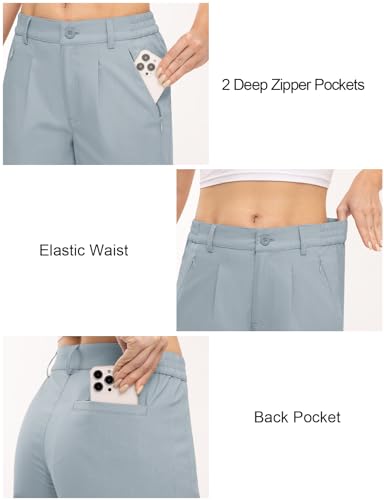 TBMPOY Women's Linen Palazzo Pants High Waisted Work Business Casual Dress Pants Wide Leg Lounge Trousers with Pockets4