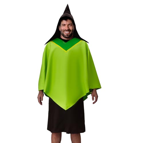 LIKUNGOU Disfraz de Pacha Anime Cosplay para Hombre - Disfraz de Halloween con Túnica Verde, Falda, Sombrero, Conjunto Juego de Rol para Convenciones (XL)