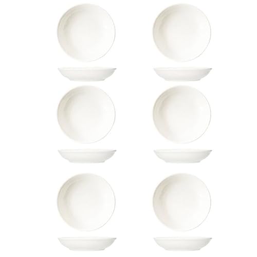Ceramic Dip Dishes Plate 6 Pack 2.9 Inches White Dipping Bowl Serving Bowls