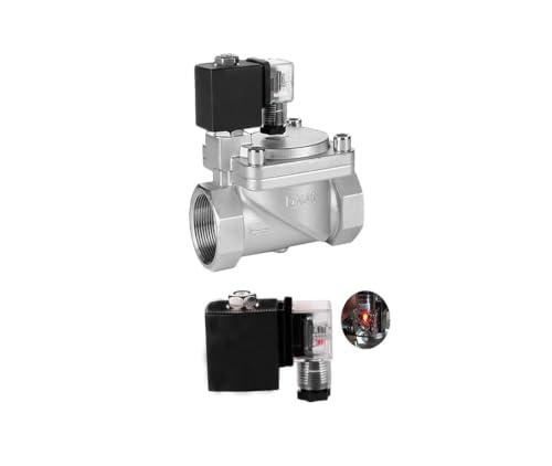 Électrovanne haute pression DN32 en acier inoxydable avec commande manuelle AC220V - 3