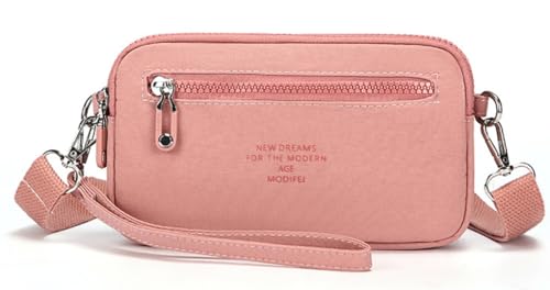 Image of JANKS Small Crossbody Bags for Women Wristlet Wallets Nylon Shoulder Bag with 4 Zipper Carry All Purse Credit Card Holder