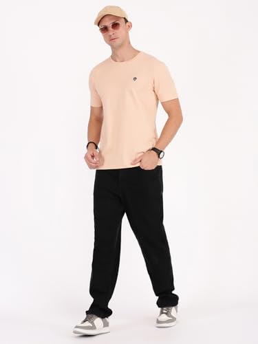 Image of Macroman M-Series Smartz Basics Half Sleeve Round Neck Stretch T-Shirt for Men, Cotton Blend (Pack of 1)