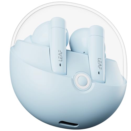 Image of Leaf Buds X514 True Wireless ANC in Ear Earbuds with AI Sound App,Active Noise Cancellation,Transparency Mode,70H Playtime,Quad Mic Enc,40Ms Low Latency,13Mm Driver, Ipx5, Bluetooth V5.4(Pastel Blue)