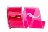 Reliant Ribbon Jelly Vinyl Ribbon Wired Edge, Hot Pink, 2-1/2 Inch, 10 Yards