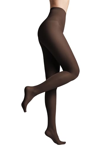 Image of Conte French Cut Sheer Pantyhose Tights with Lace Top Panties Bikini 20 Den, Black (Nero), Small