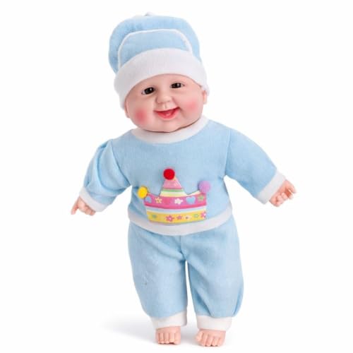 Image of MEMAN Cute Baby Boy Doll - Soft Plush Teddy Toy with Touch Sensor, Talking & Musical Features for Kids, Boys & Girls | Interactive Playtime Companion (Sky)