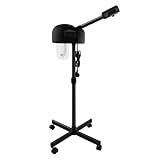 Vapore facciale, 220 V, 750 W, per sauna facciale, pulizia dei pori, con schermo LCD, altezza regolabile, per salone e casa, rimuovere punti neri (nero) immagine
