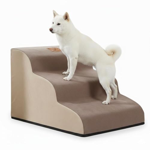 Lifetips 北海道犬(Hokkaido Inu) ペットステップ 階段 スロープ 室内用 犬 猫 小型犬 シニア犬 高齢犬 介護 段差解消 滑り止め 多機能 収納付き ハウス 洗えるカバー ソファ ベッド用 2段 3段 ゆるやか 昇降台 踏み台 ドッ