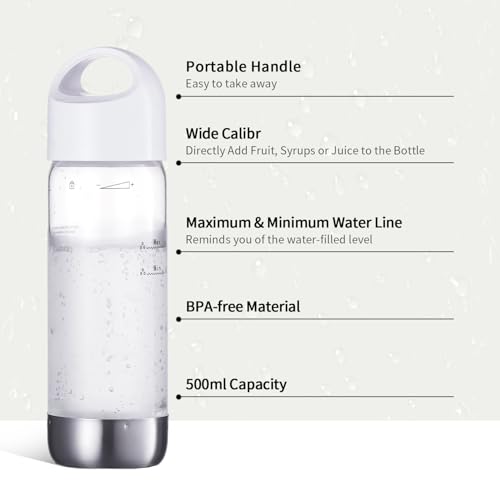 Image of Carbonating Water Bottles 500ml, for Sparkling Water Maker, BPA Free, Reusable & Refillable Bottles with Handle, only for OSCEVIA Soda Maker Series, 1 Bottle(ONLY 1 Bottle)