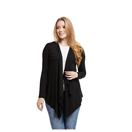 Cardigan Viscolycra Feminino Kimono Manga Longa Konoa (as2, alpha, x_l, regular, regular, Preto)