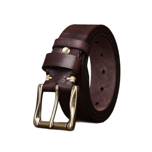 3.8CM Wide Thickened Fashion Carved Men's Genuine Leather Belt Made of Old Pure Cowhide Men's Gift