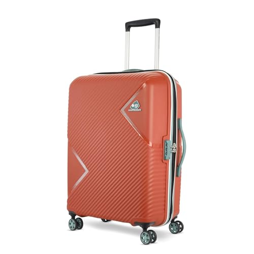 Image of American Tourister Kamiliant Cabin Luggage Polyproplyene Dual 4 Spinner Wheels Trolley Bag /Luggage,with 3 Years International Warranty 55 cm (Rust)