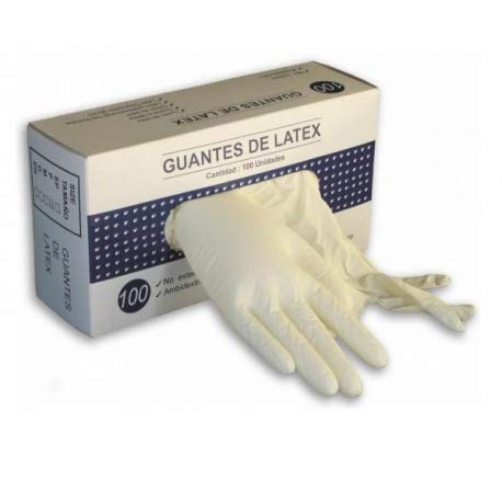 Luna V14100 Caja de 100 Guantes de Látex, Talla Grande