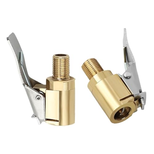 LDCRE 2-Pack 8mm Brass Tire Air Chucks with Clip Adapter