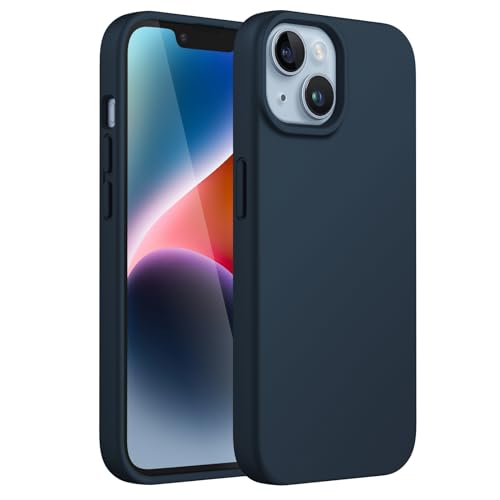 Image of JETech Silicone Cover Case for iPhone 14 6.1-Inch, Silky-Soft Touch Full-Body Protective Phone Case, Shockproof Cover with Microfiber Lining (Navy)