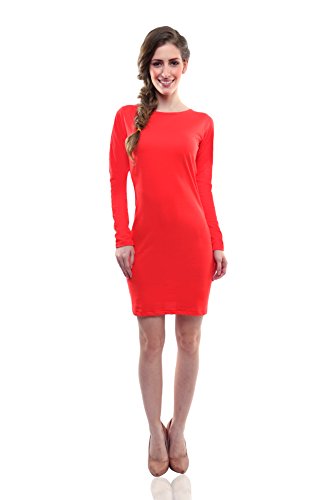 Image of Miss Chase Women's Black Designer Super Soft Round Neck Full Sleeves Mini Bodycon Dress with Sequin Strip on Sleeves