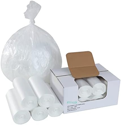 TYPLASTICS 55 Gallon Clear Trash Can Liners - 36" x 60" - HD Garbage Bags - Case of 200