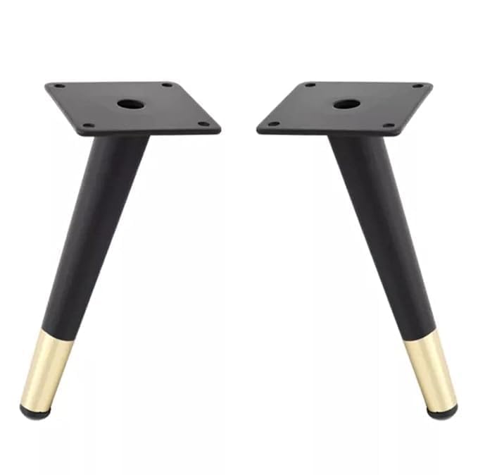 Image of Aakash Decor Sofa Leg Black Gold Finish 3 Inches (Set of 4) Metal Cone Shape Heavy Duty Sofa Legs for Home, Office Rustproof & Sturdy Sofa Paya with Mounting Screw | Furniture /Table Legs