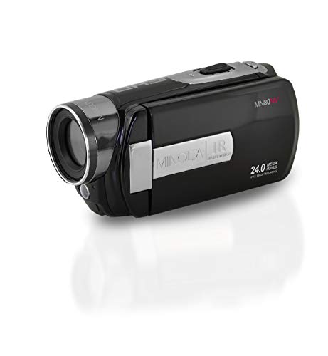 Minolta 1080P Full Hd 3" Touchscreen Camcorder With Nightvision & 16Gb Sd Card, Mn80Nv-Bk Black #TOP3