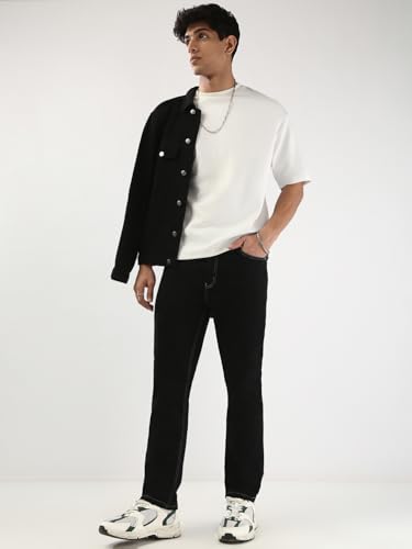 Image of Urbano Fashion Men's Straight Fit Washed Jeans Stretchable