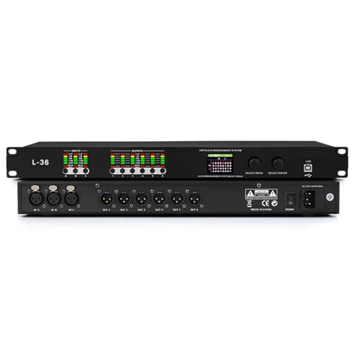 Digital Audio Processor, 32-bit Karaoke Effector with LCD Display, 16 Pre-stored Modes for All Microphones, Performance Stage Conference Reverberator, 4 in 8 out