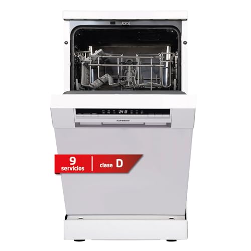 Corberó - Lavavajillas Plus 45cm | CLVG456W | 9 cubiertos | 6 programas | 4 Temperaturas | Display Led | Función Turbo Secado | Zona Dual | Inicio Diferido | Compatible con tablets 3 en 1 | Blanco