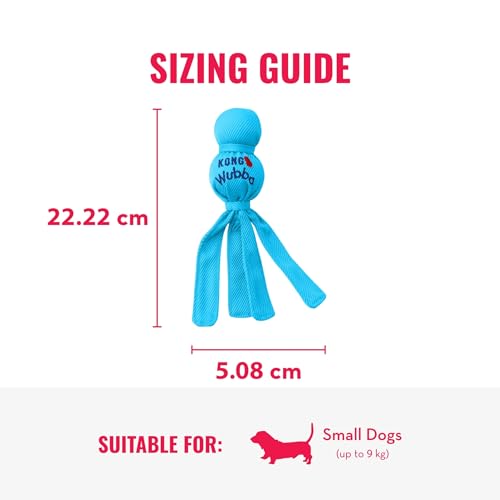 KONG – Wubba Puppy – Zerrspielzeug aus Nylon (Farbvar.) – Für Kleine Welpen