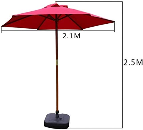 Parasol de jardin 7ft CLSDRZC avec structure élégante en bois massif - 2