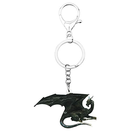WEVENI Acrylic Alloy Dragon Keychains for Women Girls Teen Car Bag Purse Charms (Black)4
