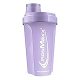 IronMaxx Protein Shaker - 700ml Lavanda| Agitador de proteínas | Tapón de rosca, tamiz, escala | Sin BPA/DEHP, hermético, lavable
