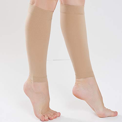 Chaussettes de compression stretch pieds nus demi-canon élastiques taille S jaune