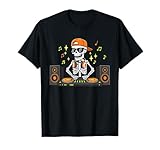 DJ Skeleton Mixing Decks Rave Halloween EDM T-Shirt