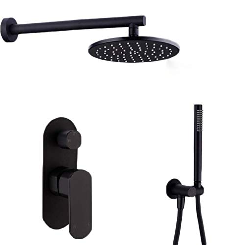 Ensemble noir en laiton mural avec douche 12 pouces Paye Classique