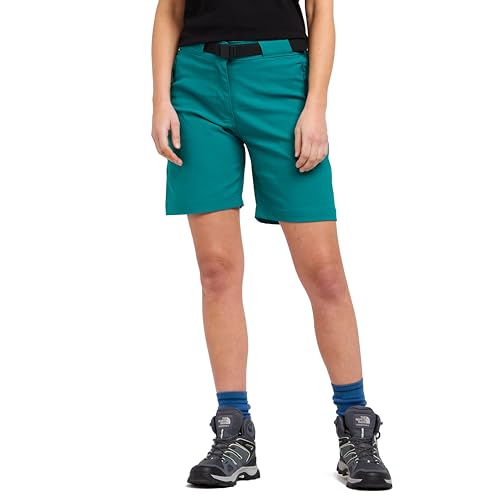 OEX Women’s Stretch Shorts with Multiple Zipped Pockets & Built in Belt, Water Repellent, Stretch Fabric, Summer & Holiday Clothes (UK, Numeric, 18, Regular, Regular, Teal)