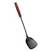 Wok-Pfannenwender mit langem Holzgriff, 304 Edelstahl.38cm Wok-Utensilien, Edelstahl Wok-Spatel Pfannenwender