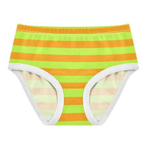 Orange Grass Green Stripe Toddler Girls's Underwear 2T