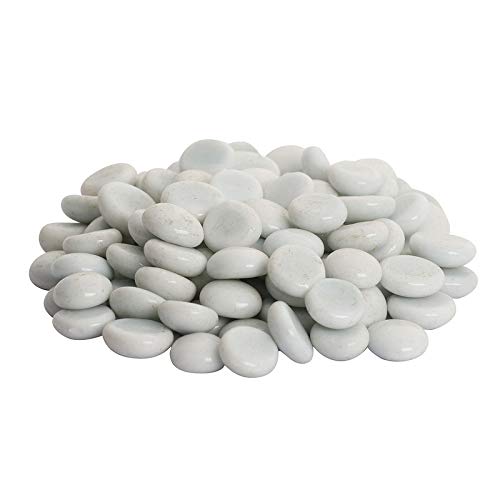 LICAN Glossy Finish Decorative Shiny Glass Pebbles for Aquarium Vase Filler Home Outdoor & Garden Decoration (Egg White, 2 Kg) (B0BMV9NN1Q) Amazon Price History, Amazon Price Tracker