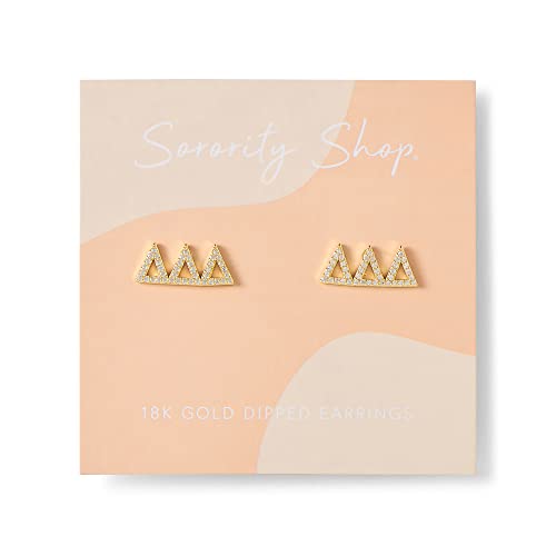 Sorority Shop Delta Delta Delta Earrings — DDD 18K Gold Plated Sorority Gifts Earrings, Long-Lasting Tri Delta Gifts for Women2