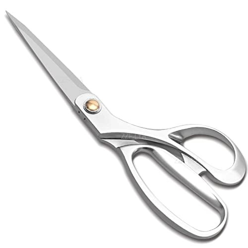 Fabric Scissors 8.5 Inch Heavy Duty Dressmaking Shears Sewing Tailor Scissors, Ultra Sharp All Metal Stainless Steel Craft Household Scissors For Cutting Fabric, Leather, And Raw Materials（Silver） #TOP14