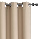 Rose Home Fashion RHF Blackout Thermal Insulated Curtain - Antique Bronze Grommet Top for Bedroom or Living Room,Grommet Curtain, Sold as 1 Panel,52W by 84L Inches-Beige (SYNCHKG079009)