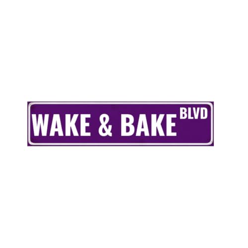 Funny Aluminum Tin Sign Vintage Purple Street Style Wall Decor 16x4 in - image 1