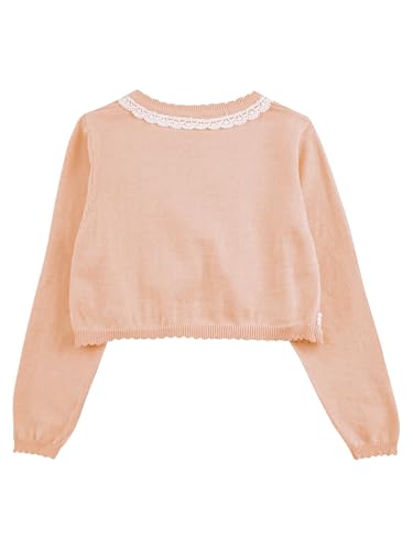 Kids Girls Long Sleeve One Button Open Front Cardigan Shrug Bolero Flower Girl Dress Cover Coat4