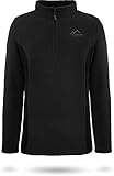 normani Fleecepullover Sport-Sweatshirt für Herren 1/4 Zip Reißverschluss und Stehkragen 280 g/m² Dicke Grammatur - auch in Übergröße Farbe Schwarz Größe XL/54