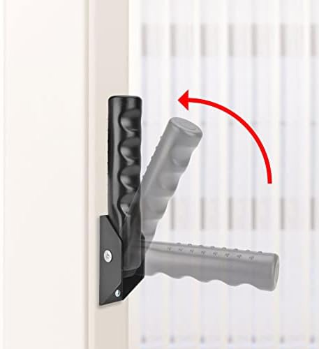 iGuerburn Doorway Flip Assist Handle, Door Assistant Support Grip Handle, Doorway Stair Assist Grab Bar for Elderly or People Who with Balance Issues - Supports Up to 300 Pounds (Black)