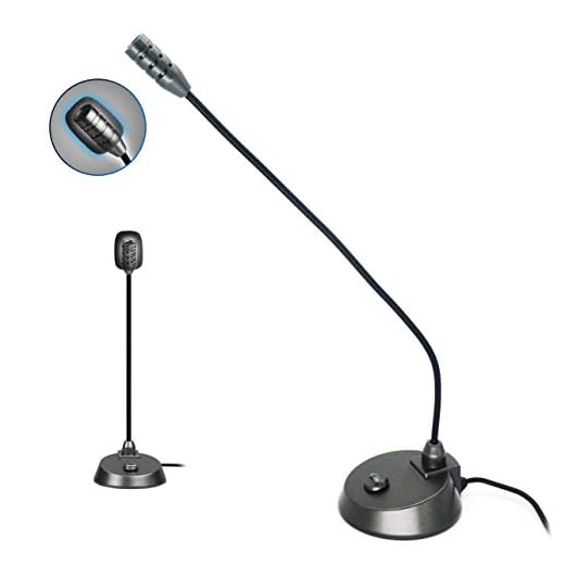 Computer Microphone 3.5mm Jack Gooseneck PC Microphone Laptop Notebook Desktop Microphone Plug Play for Webcasting Desk Mic