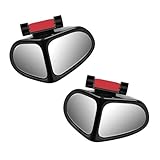 Teybouk 2 PCS Car Blind Spot Mirror, High-definition Glass Wide Angle Assist Tool with ABS Housing, 360 Degrees Rotatable Double-sided Rearview Mirror, Universal for Most Vehicles (Black)