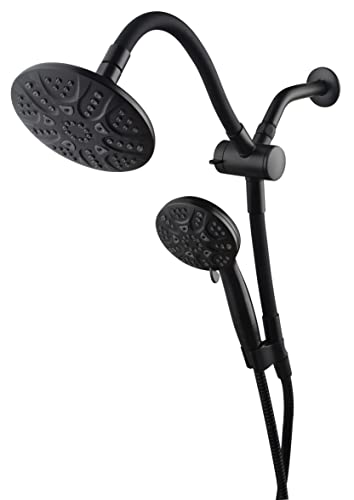 Ana Bath New Flexible Dual Shower Head With Handheld Combo With 5-Ft Shower Hose - 6-Spray Settings, Brass Connectors, Pause Function, Bendable Extension Arm (Oil Rubbed Bronze) - Bss116201Orb #TOP30