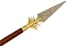Medieval Warrior 10th Century High Carbon Steel Viking Spear Head w/Solid Brass Molding & Leather Sheath - Razor Sharp Fully Functional Batlle Ready (Spear w/Shaft)