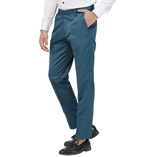 Image of KUNDAN Slim Fit Men Polyester Viscose Blend Trousers