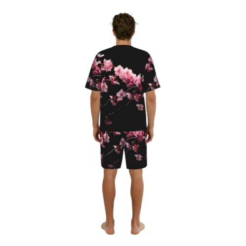Pyjama court homme extensible vêtement de nuit imprimé japonais